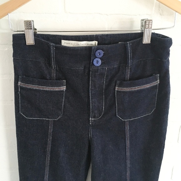 Anthropologie x Pilcro & The Letterpress Bell Bottom Jeans High Rise Flare Sz 25 - Picture 7 of 16
